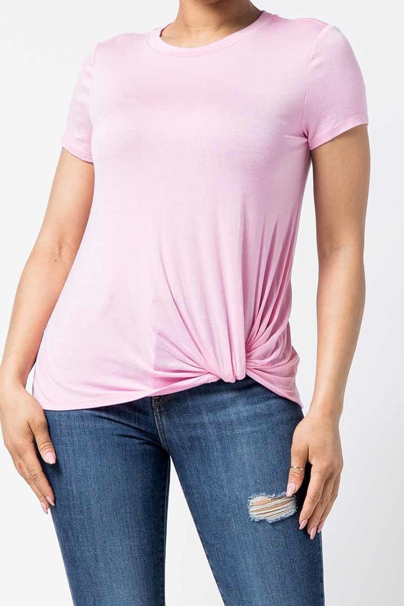 Front Scrunch Tee-Mauve