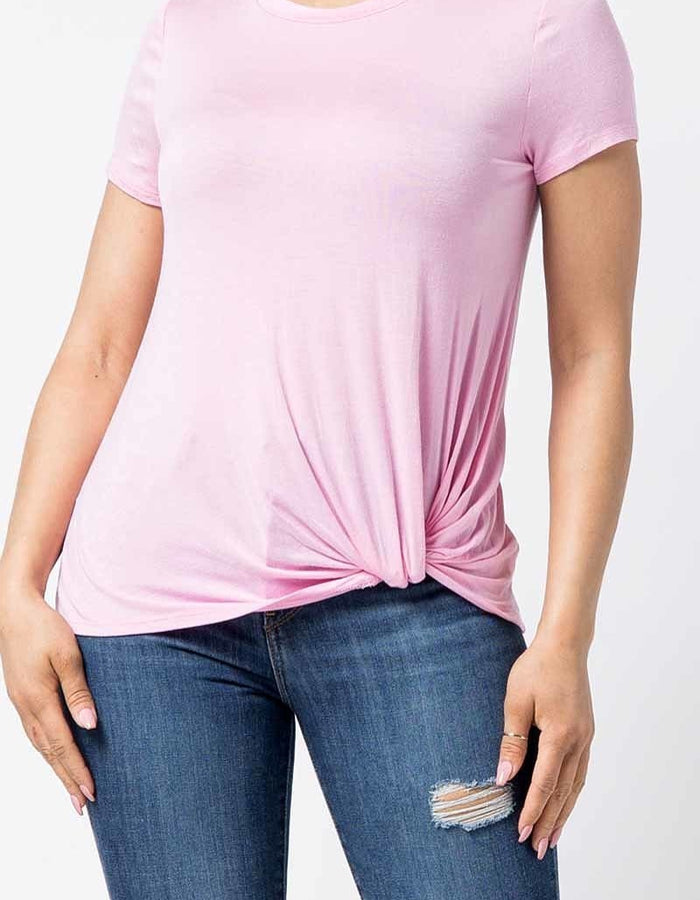 Front Scrunch Tee-Mauve